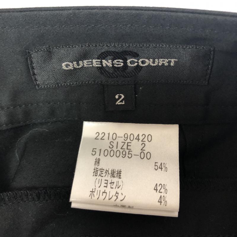 クイーンズコート QUEENS COURT パンツ スラックス 2 無地 黒 / ブラック /  レディース USED 古着 中古 10005369