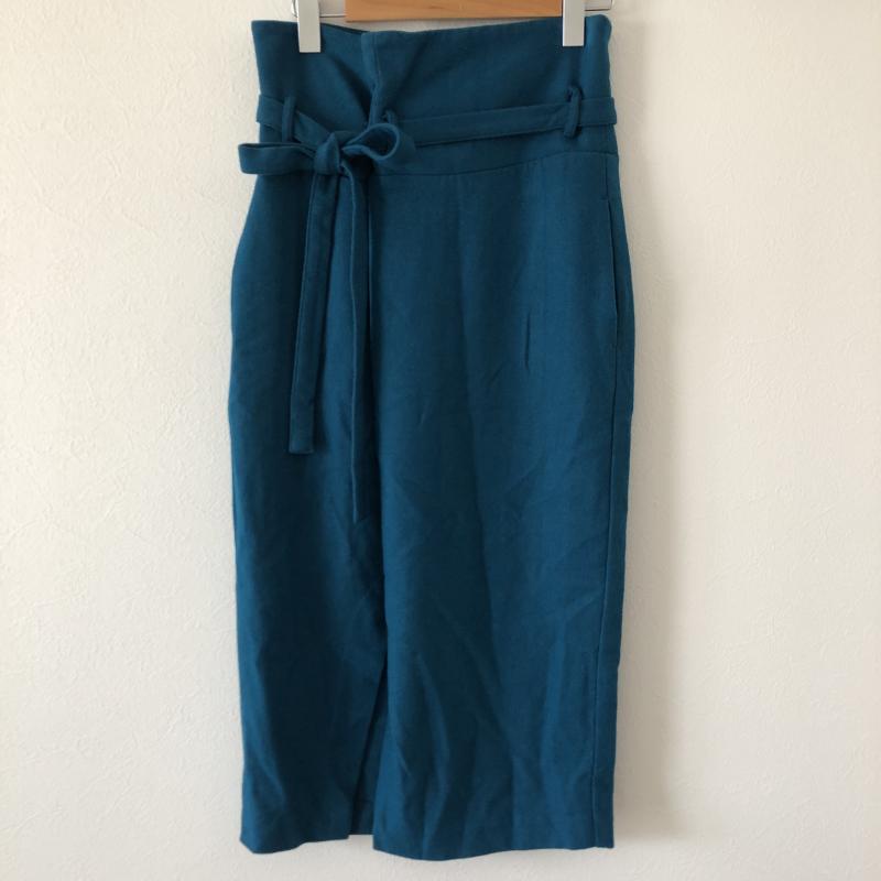 ロージー ROSIEE スカート ひざ丈スカート S 無地 青 / ブルー /  レディース USED 古着 中古 10005383