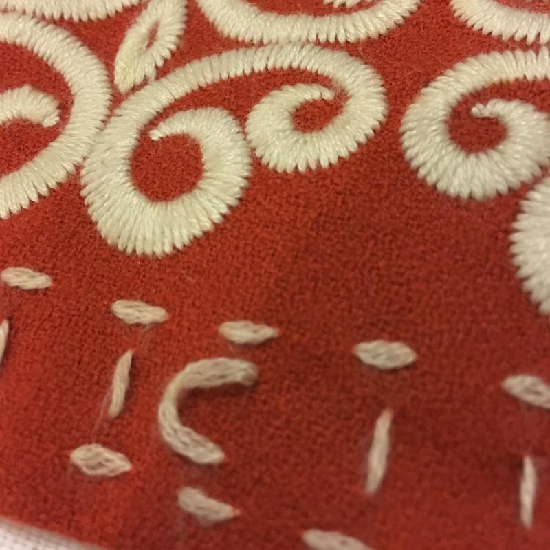 ビアッジョブルー Viaggio Blu ワンピース ひざ丈スカート 1 無地 X 刺繍 赤 / レッド / X 白 / ホワイト /  レディース USED 古着 中古 10005480