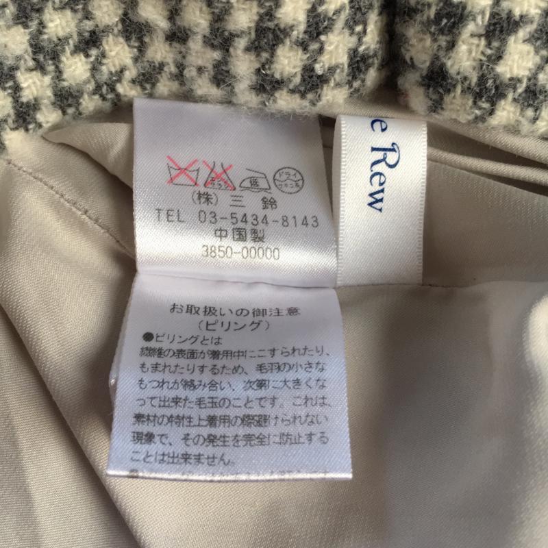 ルゥデルゥ Rew de Rew スカート ひざ丈スカート ツイードスカート L チェック 白 / ホワイト / X 黒 / ブラック /  レディース USED 古着 中古 10005569