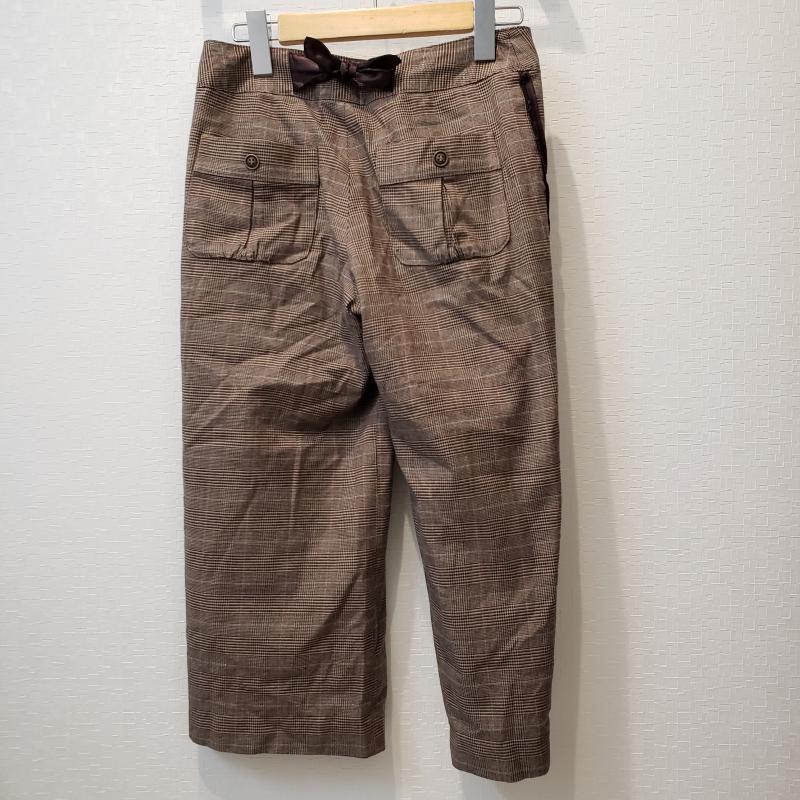 ジャスミン 16E Jasmin パンツ スラックス 7分丈 36 チェック 茶 / ブラウン /  レディース USED 古着 中古 10005657