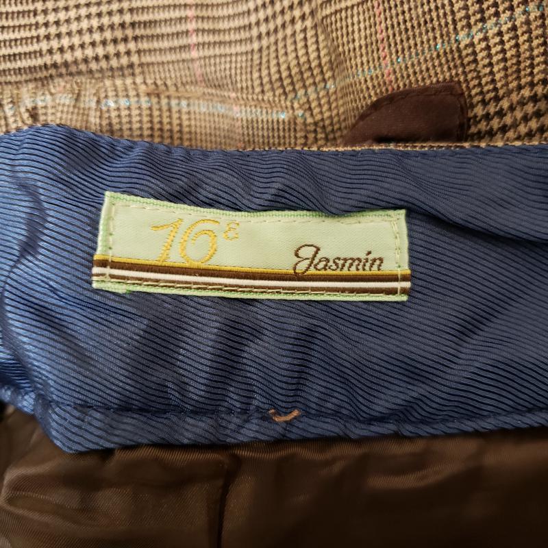 ジャスミン 16E Jasmin パンツ スラックス 7分丈 36 チェック 茶 / ブラウン /  レディース USED 古着 中古 10005657