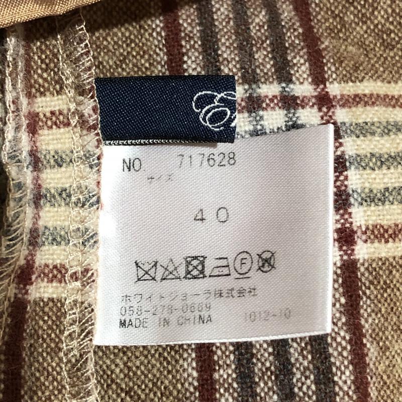 エンネア Ennea スカート ひざ丈スカート 40 チェック 茶 / ブラウン / X ベージュ / ベージュ / X 灰 / グレー / X 赤 / レッド /  レディース USED 古着 中古 10005671