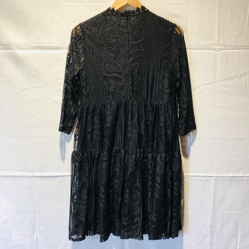 コクーン COCOON ワンピース ひざ丈スカート M 無地 黒 / ブラック /  レディース USED 古着 中古 10005709
