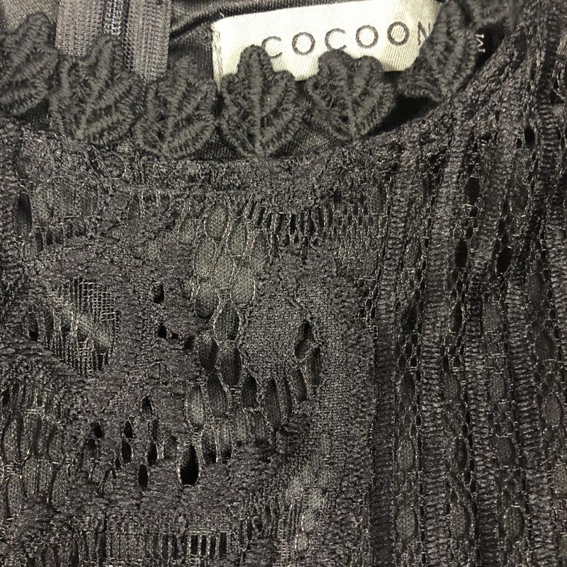 コクーン COCOON ワンピース ひざ丈スカート M 無地 黒 / ブラック /  レディース USED 古着 中古 10005713