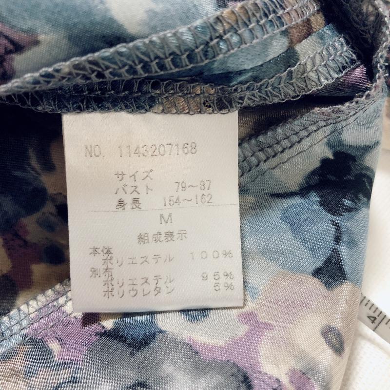 ルール RULe シャツ、ブラウス 七分袖 M 花柄 X グラデーション 青 / ブルー / X 白 / ホワイト / X 紫 / パープル /  レディース USED 古着 中古 10005889