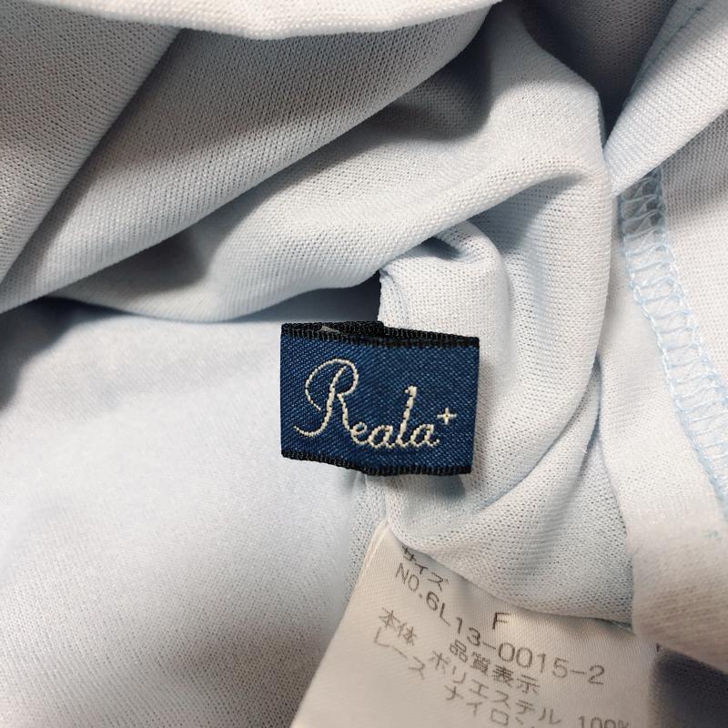 リアラ Reala シャツ、ブラウス 七分袖 FREE 無地 X 刺繍 X 花柄 青 / ブルー /  レディース USED 古着 中古 10005901