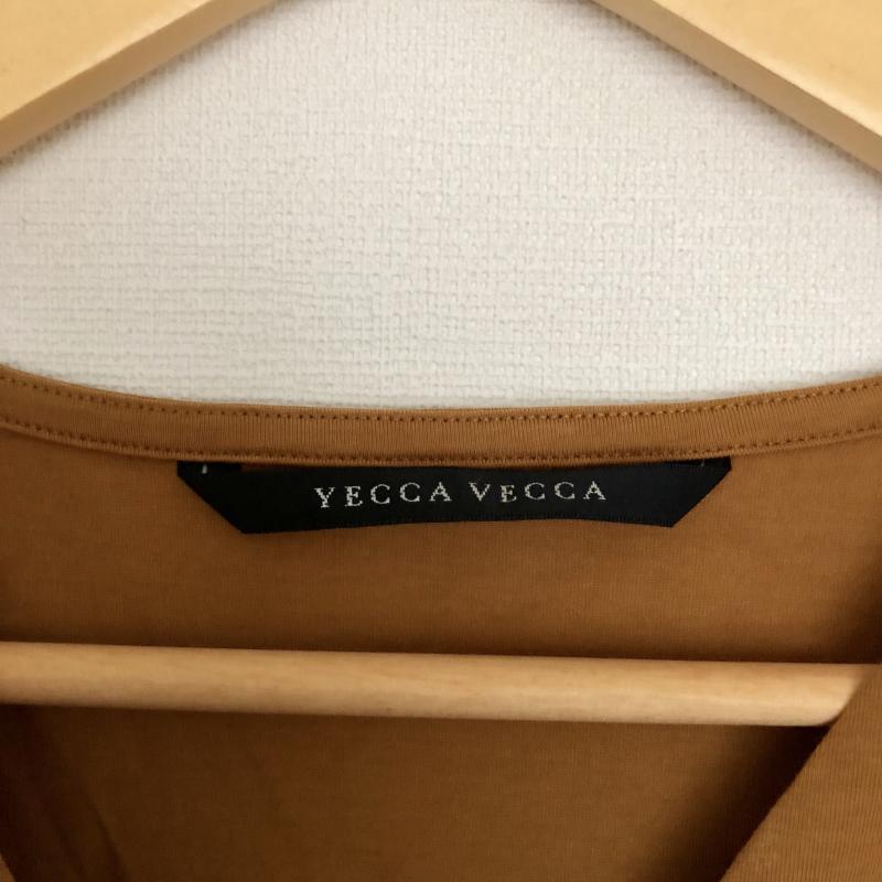 イェッカ ヴェッカ YECCA VECCA カットソー 七分袖 FREE 刺繍 X 無地 黒 / ブラック / X 茶 / ブラウン /  レディース USED 古着 中古 10005943