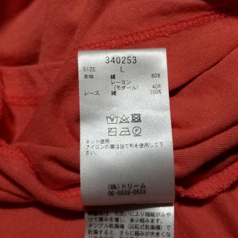 グリーンデイル ガーネット GREENDALE GARNET カットソー 半袖 ノースリーブ L 無地 X 花柄 赤 / レッド /  レディース USED 古着 中古 10005989