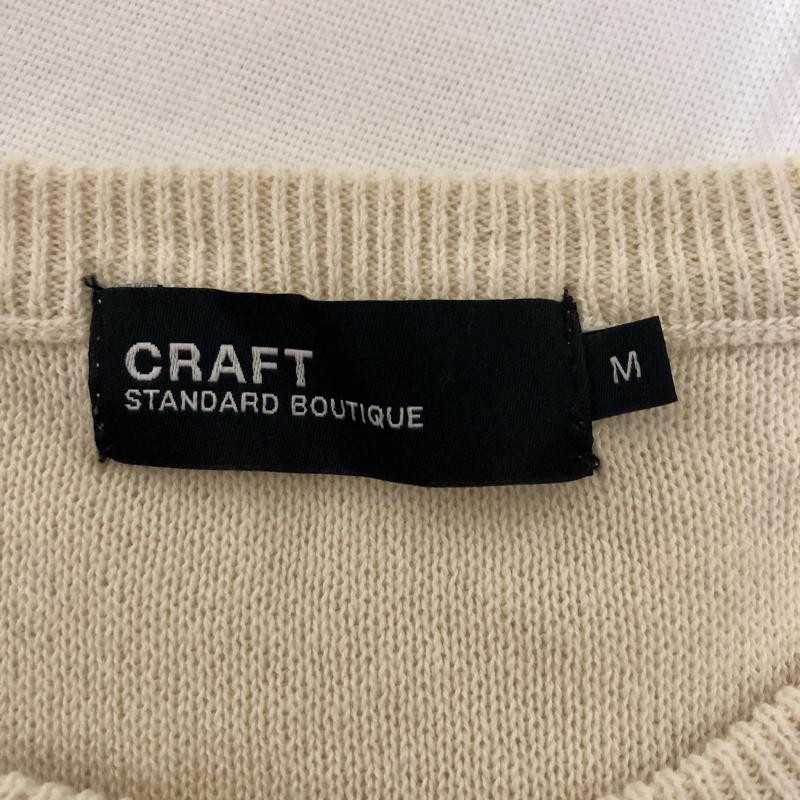 クラフトスタンダードブティック CRAFT STANDARD BOUTIQUE カットソー 半袖 M 無地 ベージュ / ベージュ / X 黒 / ブラック /  レディース USED 古着 中古 10006056