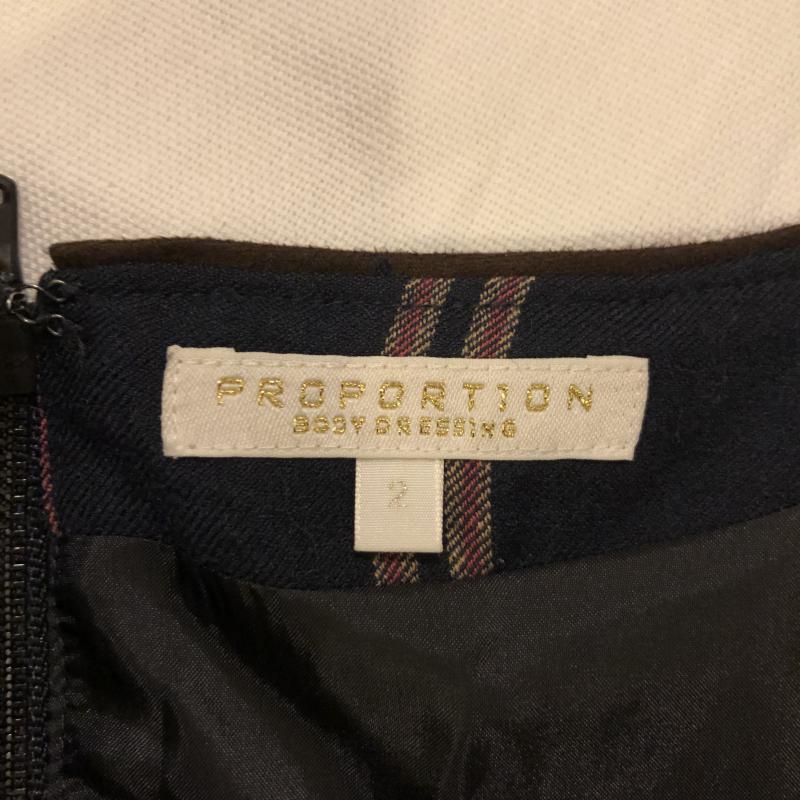 プロポーションボディドレッシング PROPORTION BODY DRESSING ワンピース ひざ丈スカート 2 チェック 紺 / ネイビー / X 赤 / レッド / X ベージュ / ベージュ /  レディース USED 古着 中古 10006087