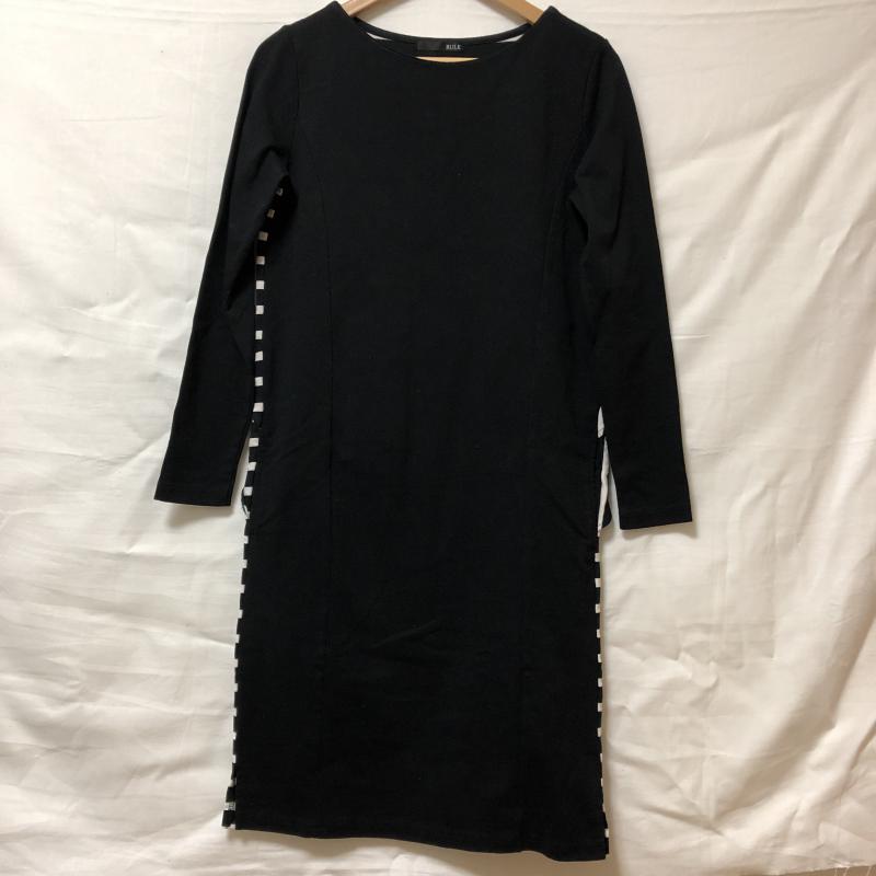 ルール RULe ワンピース ひざ丈スカート M ボーダー柄 X 無地 黒 / ブラック / X 白 / ホワイト /  レディース USED 古着 中古 10006143