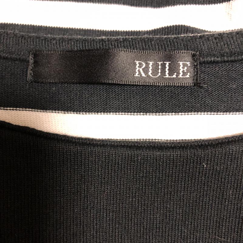 ルール RULe ワンピース ひざ丈スカート M ボーダー柄 X 無地 黒 / ブラック / X 白 / ホワイト /  レディース USED 古着 中古 10006143