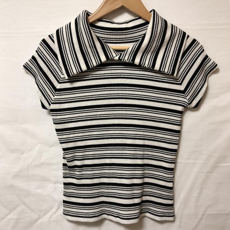 リアラ Reala カットソー 半袖 M ボーダー柄 白 / ホワイト / X 黒 / ブラック /  レディース USED 古着 中古 10006178