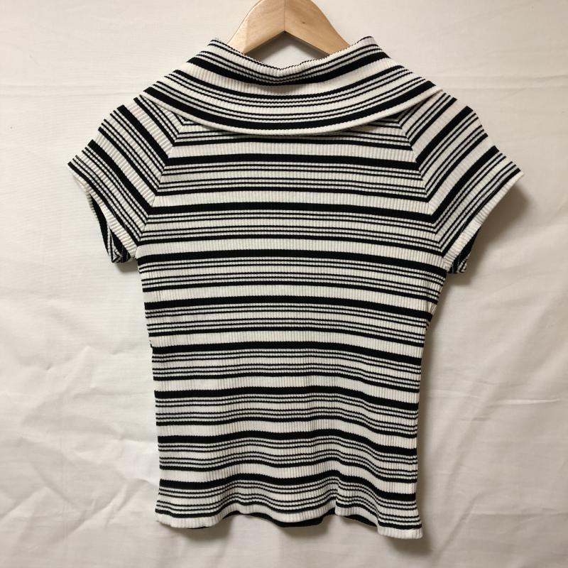 リアラ Reala カットソー 半袖 M ボーダー柄 白 / ホワイト / X 黒 / ブラック /  レディース USED 古着 中古 10006178
