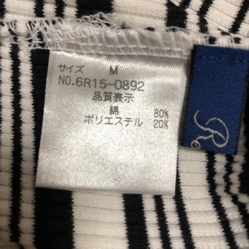リアラ Reala カットソー 半袖 M ボーダー柄 白 / ホワイト / X 黒 / ブラック /  レディース USED 古着 中古 10006178