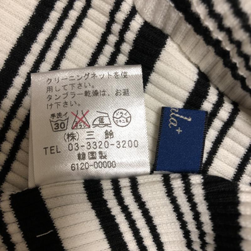 リアラ Reala カットソー 半袖 M ボーダー柄 白 / ホワイト / X 黒 / ブラック /  レディース USED 古着 中古 10006178