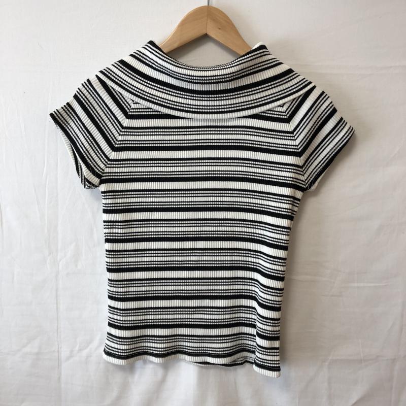 リアラ Reala カットソー 半袖 M ボーダー柄 白 / ホワイト / X 黒 / ブラック /  レディース USED 古着 中古 10006179