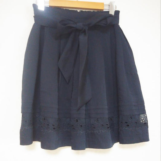 レストローズ L'EST ROSE スカート ミニスカート 2 無地 黒 / ブラック /  レディース USED 古着 中古 10006188