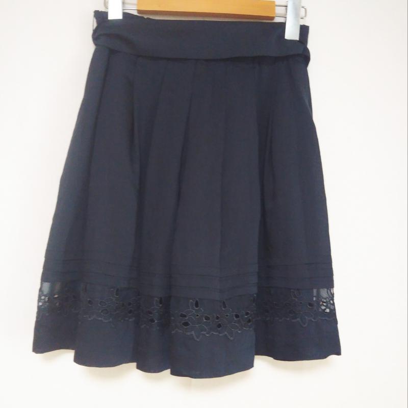 レストローズ L'EST ROSE スカート ミニスカート 2 無地 黒 / ブラック /  レディース USED 古着 中古 10006188