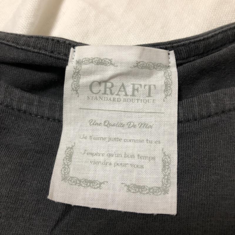 クラフトスタンダードブティック CRAFT STANDARD BOUTIQUE カットソー 半袖 FREE 無地 X 刺繍 灰 / グレー /  レディース USED 古着 中古 10006368