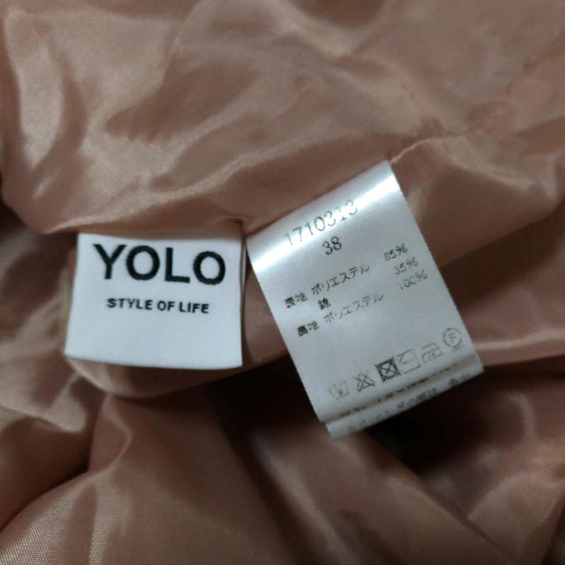 ヨーロ YOLO スカート ひざ丈スカート 38 無地 ベージュ / ベージュ /  レディース USED 古着 中古 10006441