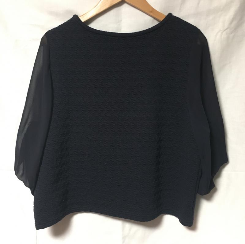 ヨーロ YOLO シャツ、ブラウス 七分袖 38 無地 紺 / ネイビー /  レディース USED 古着 中古 10006457
