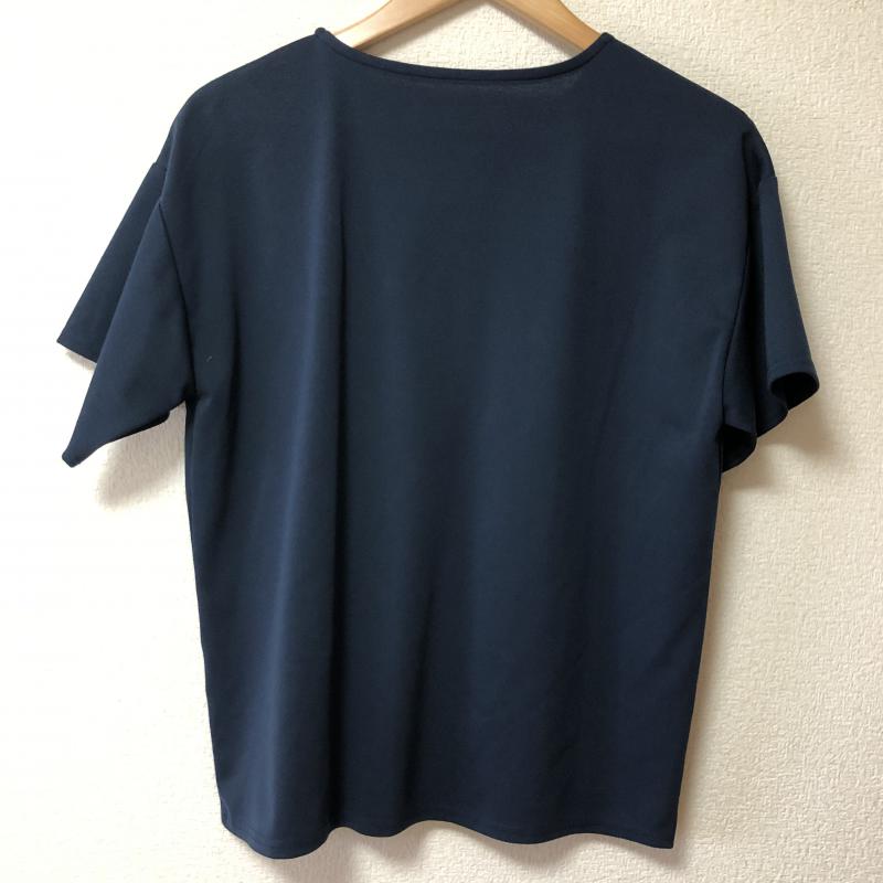 ヨーロ YOLO カットソー 半袖 38 無地 紺 / ネイビー /  レディース USED 古着 中古 10006626