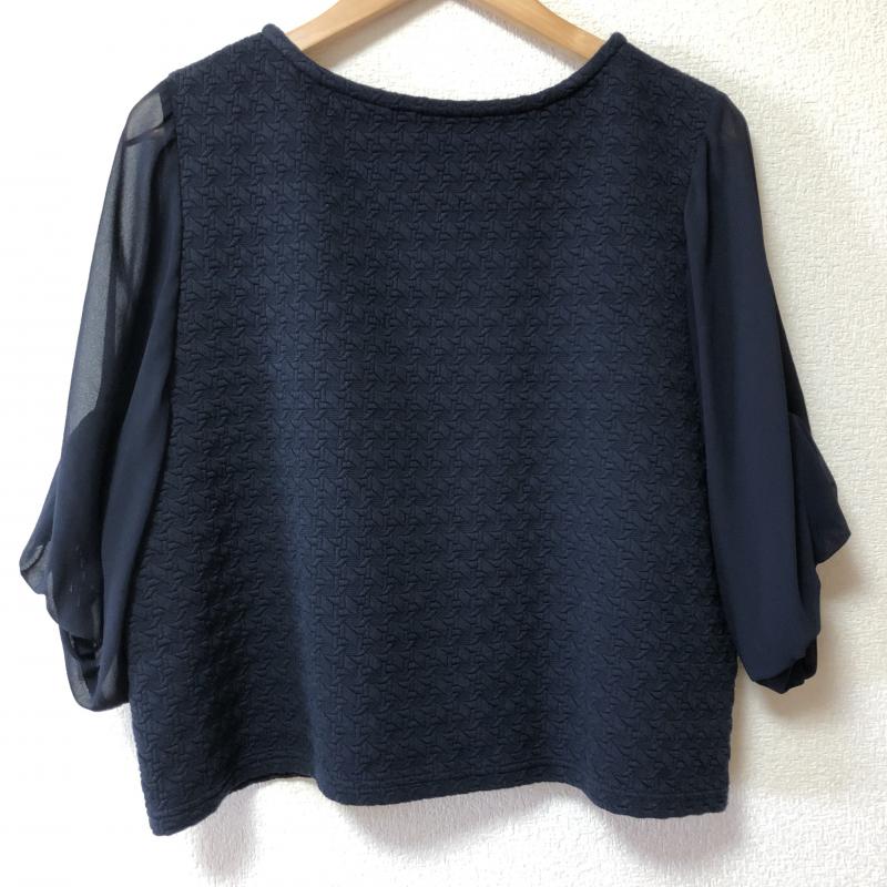 ヨーロ YOLO カットソー 七分袖 38 無地 紺 / ネイビー /  レディース USED 古着 中古 10006674