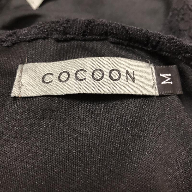 コクーン COCOON ワンピース ひざ丈スカート M 無地 X 刺繍 黒 / ブラック /  レディース USED 古着 中古 10006683