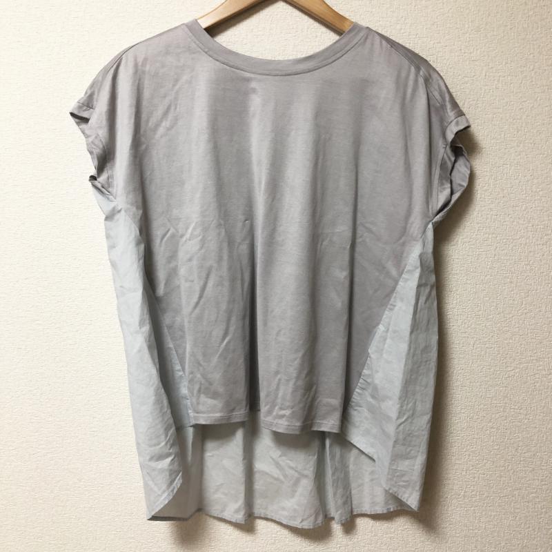 ヨーロ YOLO カットソー 半袖 38 無地 灰 / グレー / X 青 / ブルー /  レディース USED 古着 中古 10006689