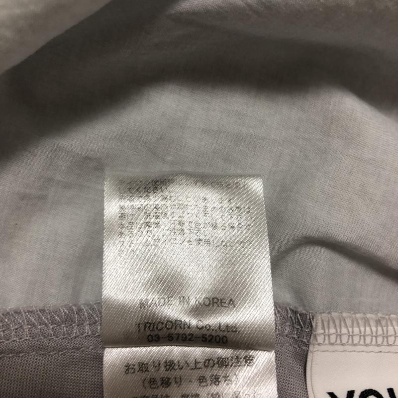 ヨーロ YOLO カットソー 半袖 38 無地 灰 / グレー / X 青 / ブルー /  レディース USED 古着 中古 10006689