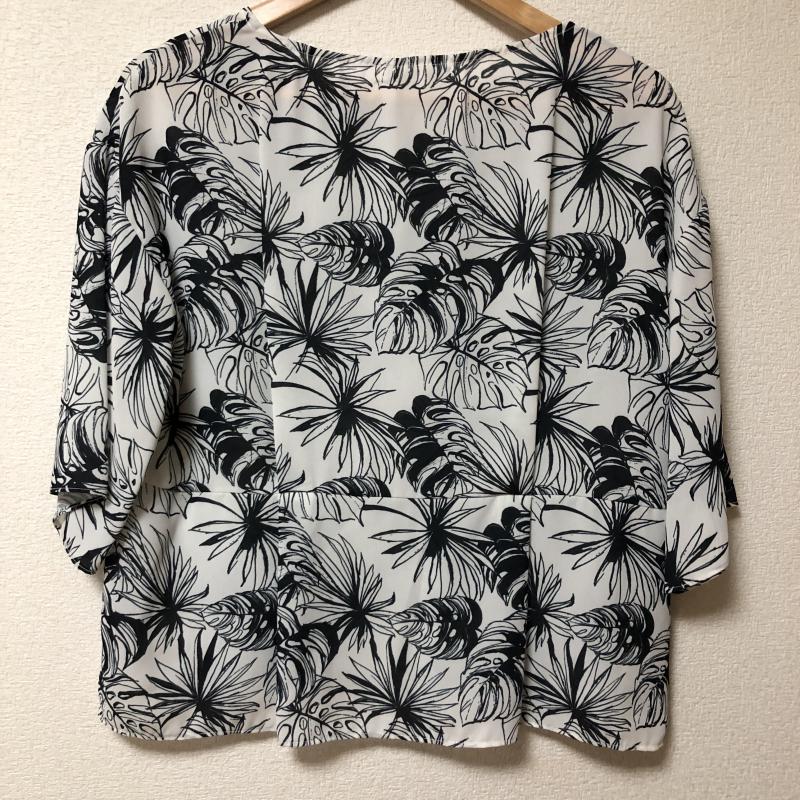 ロージー ROSIEE カットソー 七分袖 38 総柄 白 / ホワイト / X 紺 / ネイビー /  レディース USED 古着 中古 10006695