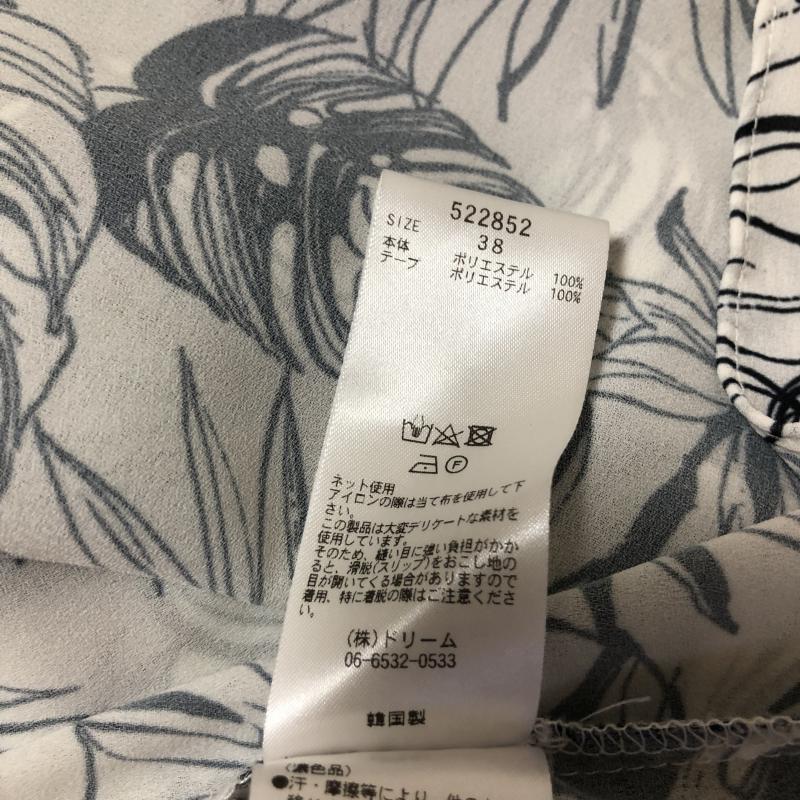 ロージー ROSIEE カットソー 七分袖 38 総柄 白 / ホワイト / X 紺 / ネイビー /  レディース USED 古着 中古 10006695