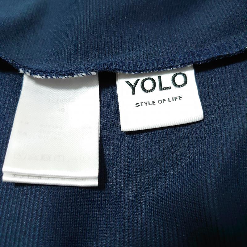 ヨーロ YOLO カットソー 半袖 40 無地 X  紺 / ネイビー /  レディース USED 古着 中古 10006728