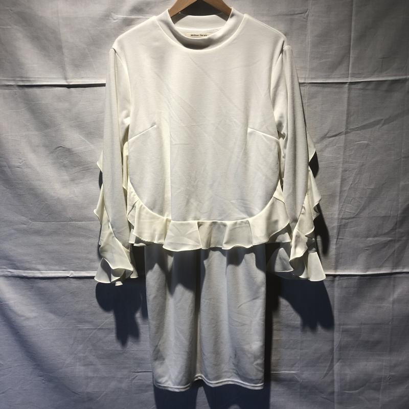 ミリオンカラッツ MILLION CARATS ワンピース ひざ丈スカート S 無地 白 / ホワイト /  レディース USED 古着 中古 10006865