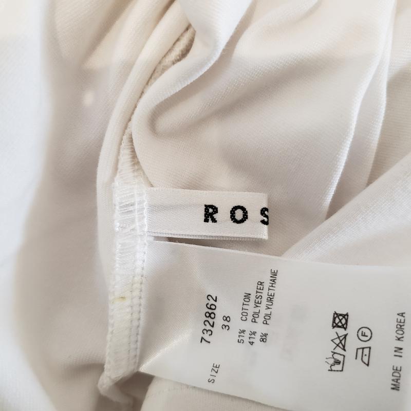 ロージー ROSIEE カットソー 半袖 38 無地 白 / ホワイト /  レディース USED 古着 中古 10006933