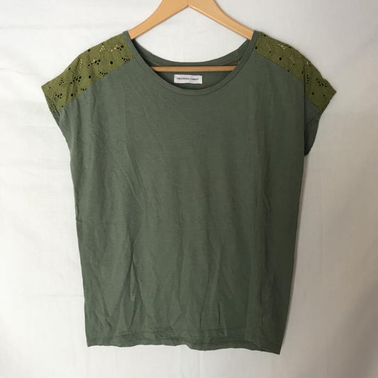 グリーンデイル ガーネット GREENDALE GARNET Tシャツ 半袖 M 無地 X 花柄 緑 / グリーン /  レディース USED 古着 中古 10007078
