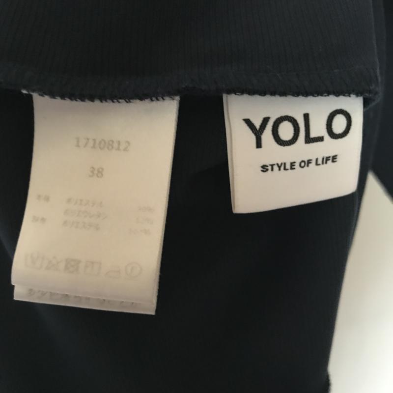 ヨーロ YOLO カットソー 半袖 38 無地 紺 / ネイビー /  レディース USED 古着 中古 10007092
