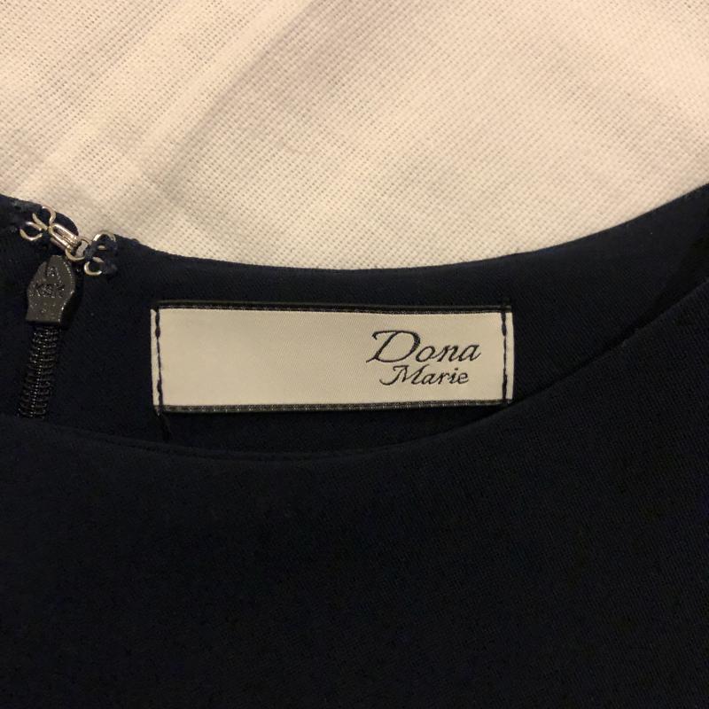 ドナマリー DONA MARIE ワンピース ひざ丈スカート 38 無地 紺 / ネイビー /  レディース USED 古着 中古 10007331