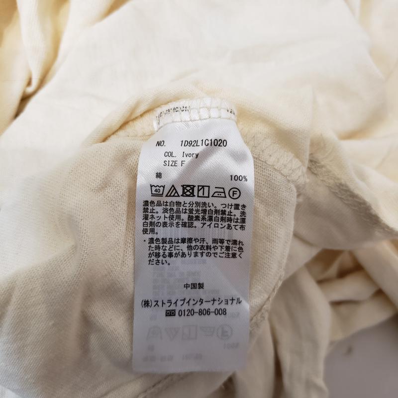 アースミュージックアンドエコロジー earth music&ecology カットソー 半袖 FREE 無地 白 / ホワイト /  レディース USED 古着 中古 10007466