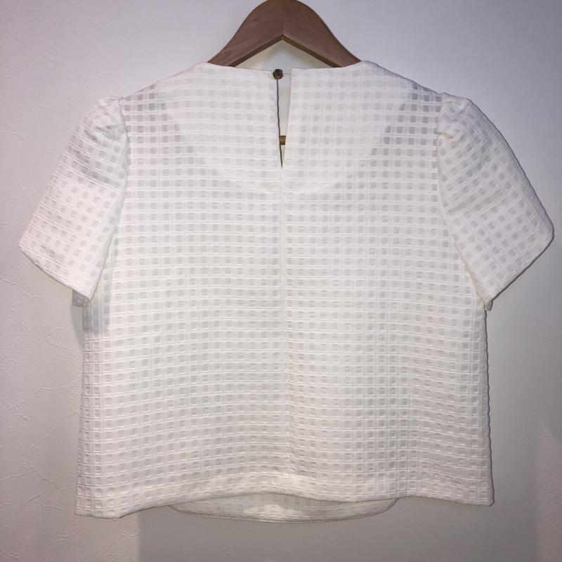 ヨーロ YOLO シャツ、ブラウス 半袖 36 無地 X 幾何柄 白 / ホワイト /  レディース USED 古着 中古 10007500