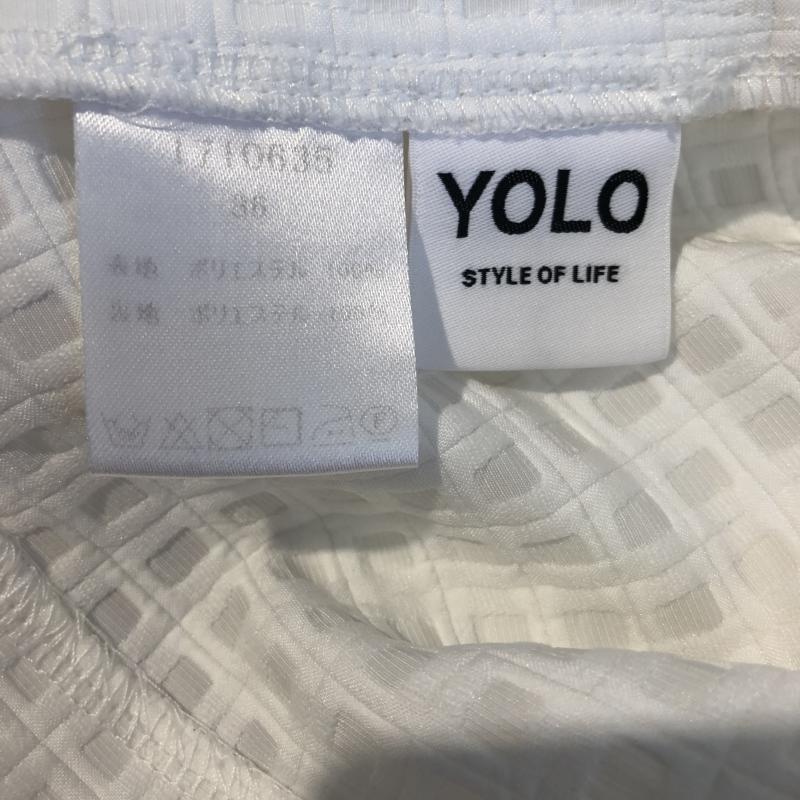 ヨーロ YOLO シャツ、ブラウス 半袖 36 無地 X 幾何柄 白 / ホワイト /  レディース USED 古着 中古 10007500