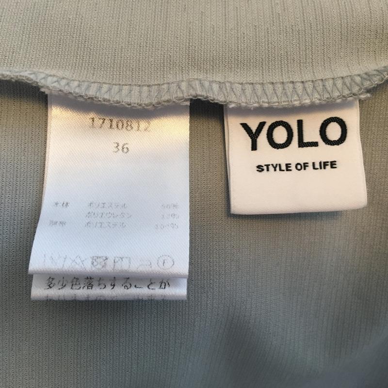 ヨーロ YOLO カットソー 半袖 36 無地 緑 / グリーン / X 白 / ホワイト /  レディース USED 古着 中古 10007580