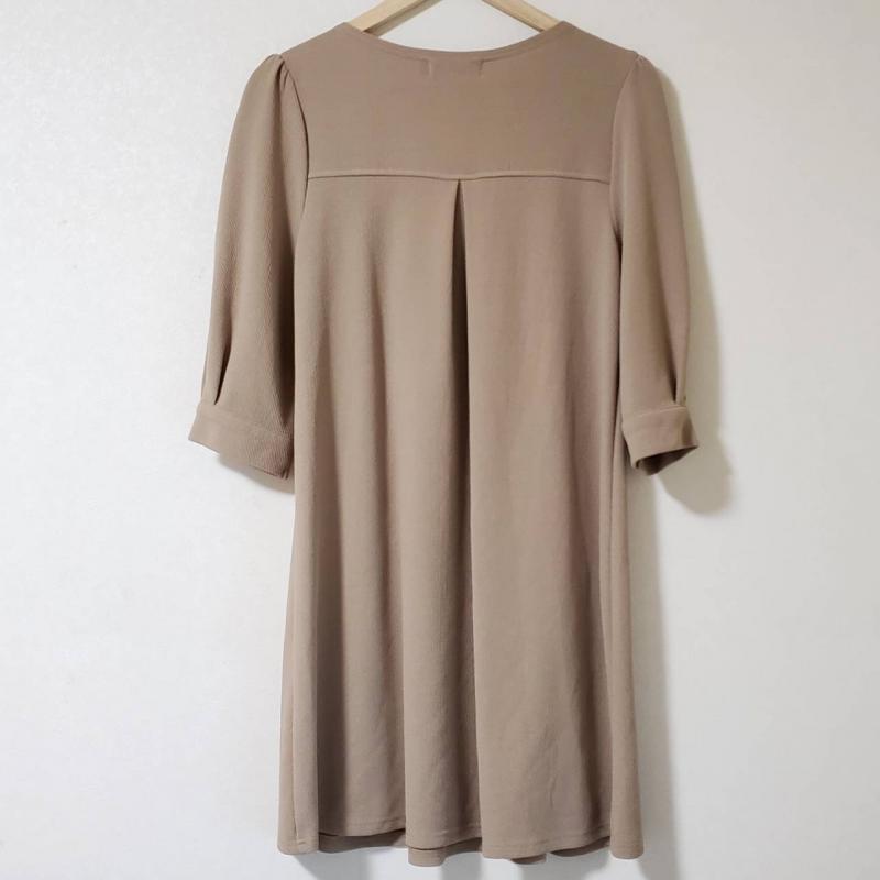 コクーン COCOON ワンピース ひざ丈スカート M 無地 ベージュ / ベージュ /  レディース USED 古着 中古 10007600