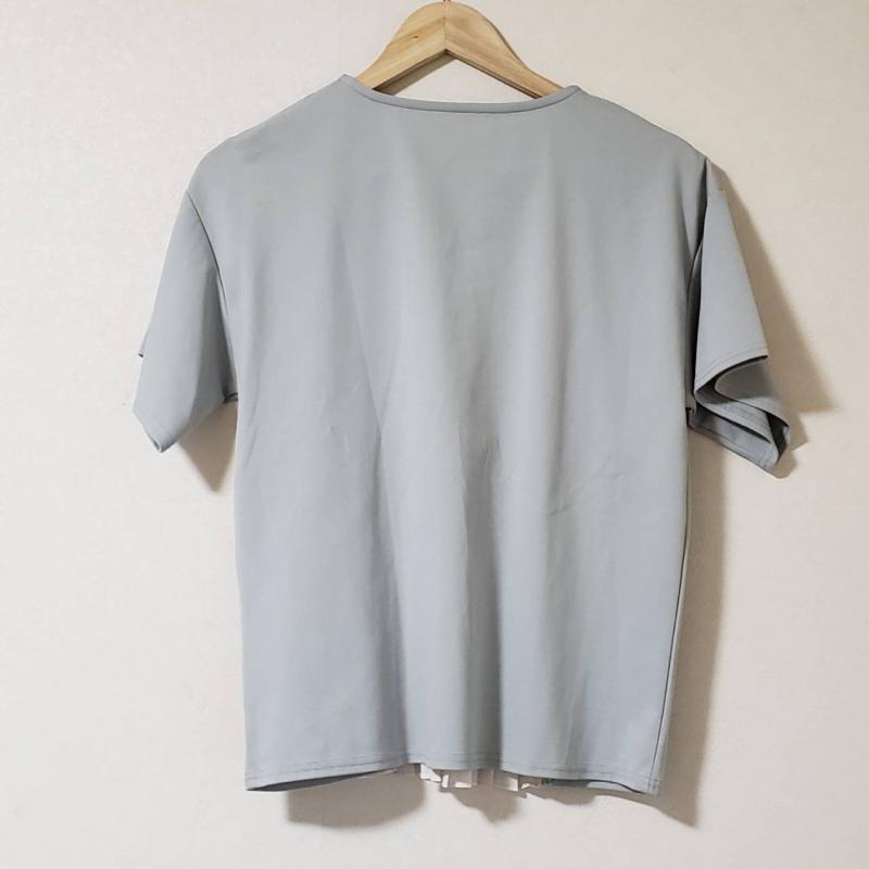 ヨーロ YOLO シャツ、ブラウス 半袖 38 無地 白 / ホワイト / X 緑 / グリーン /  レディース USED 古着 中古 10007601