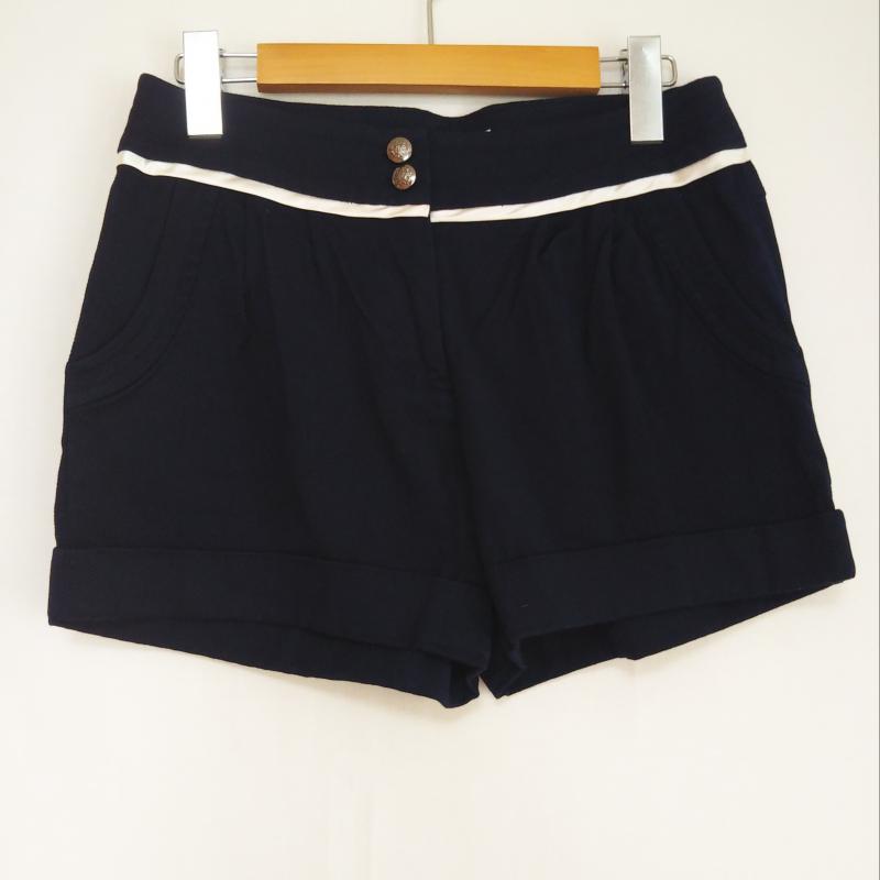 ナチュラルビューティーベーシック NATURAL BEAUTY BASIC パンツ ショートパンツ M 無地 白 / ホワイト / X 紺 / ネイビー /  レディース USED 古着 中古 10007661