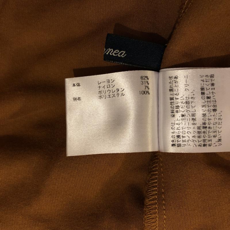 エンネア Ennea カットソー 長袖 後ろ身頃、袖にデザイン 36 無地 茶 / ブラウン /  レディース USED 古着 中古 10007731