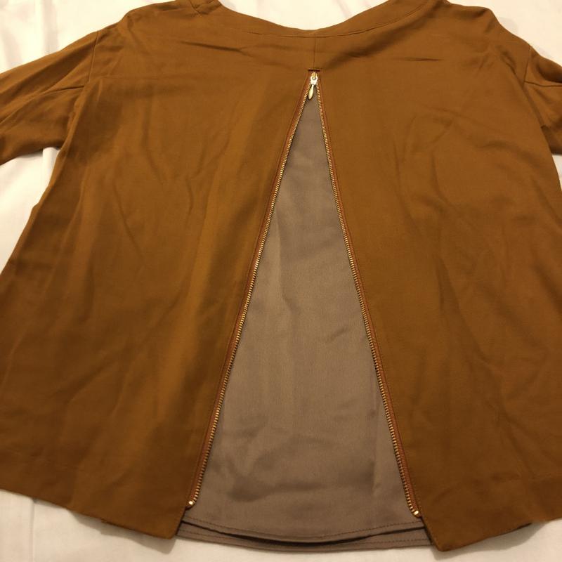 エンネア Ennea カットソー 長袖 後ろ身頃、袖にデザイン 36 無地 茶 / ブラウン /  レディース USED 古着 中古 10007731