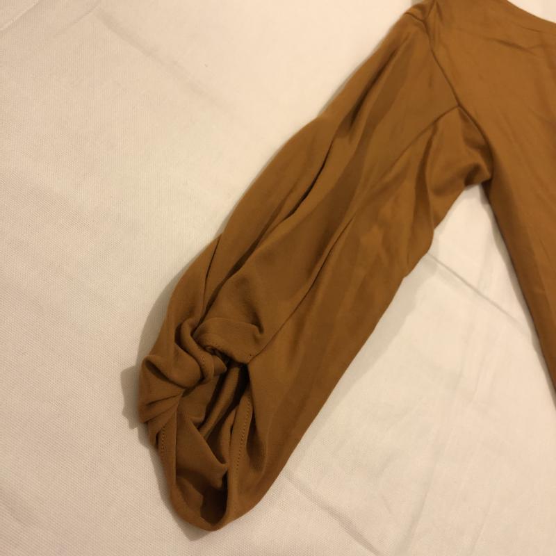 エンネア Ennea カットソー 長袖 後ろ身頃、袖にデザイン 36 無地 茶 / ブラウン /  レディース USED 古着 中古 10007731
